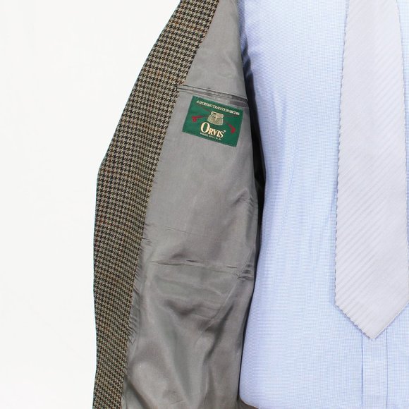 Orvis 42L Beige Check 2-Button Sport Coat Blazer Jacket B230 - Picture 9 of 11